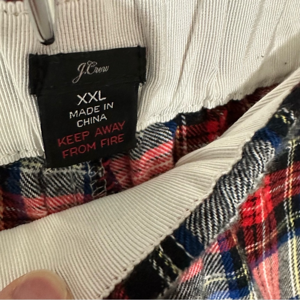 J.Crew Whiteout Plaid Flannel Pajama Set - Picture 10 of 11